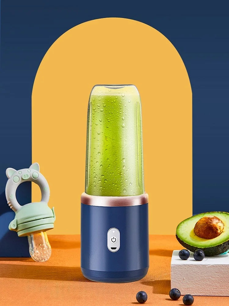 Portable Juicer Cup Smoothie Blender 6 Blade Blender Bottle  Household Fruit Juicer Cup USB Rechargeable Juicer Kitchen Tool