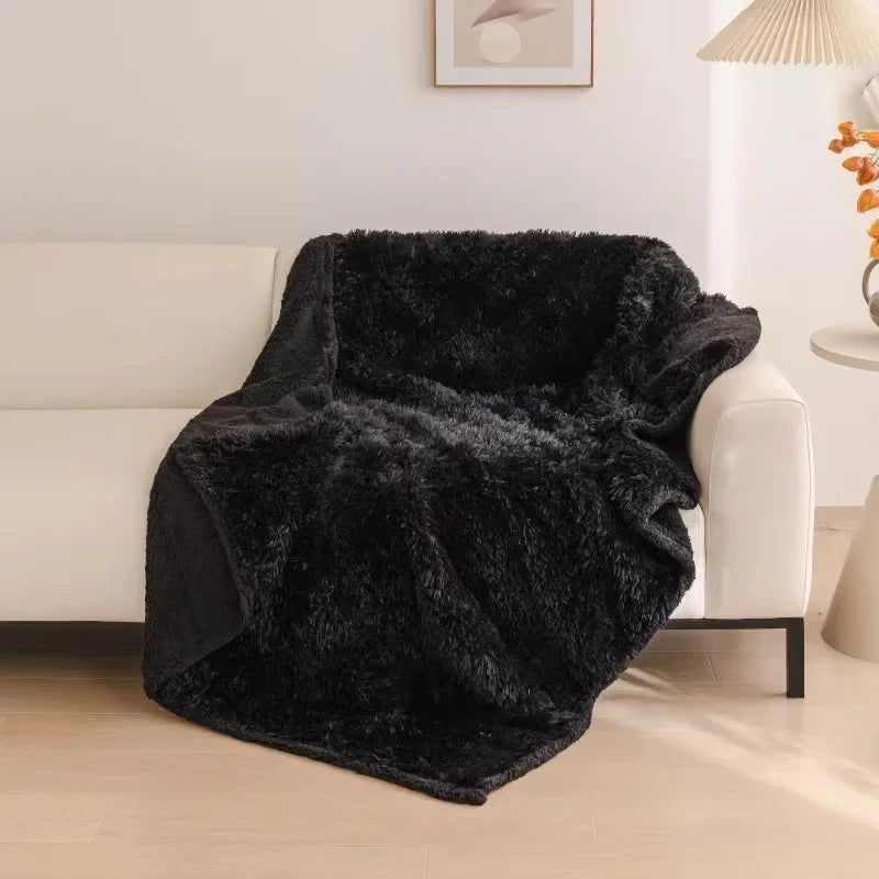 2025 New Luxury Rectangle Napping Blanket Waterproof Blankets for Couple, Throw Shaggy Warm Blankets Lovers Microfibre-Blanket