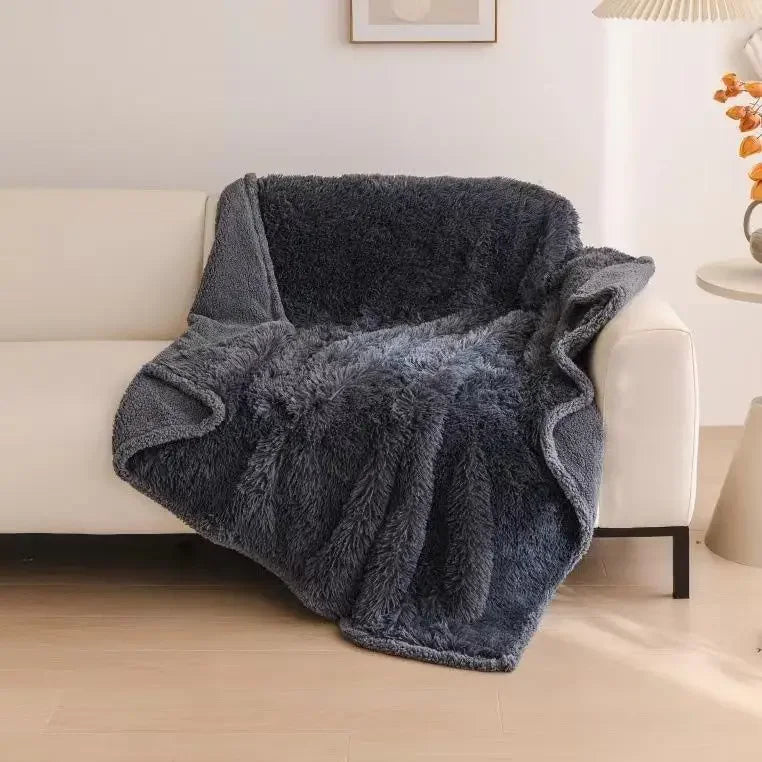 2025 New Luxury Rectangle Napping Blanket Waterproof Blankets for Couple, Throw Shaggy Warm Blankets Lovers Microfibre-Blanket