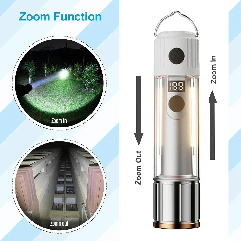 Rechargeable LED Portable Light Super Bright Flashlight Camping Light Work Light