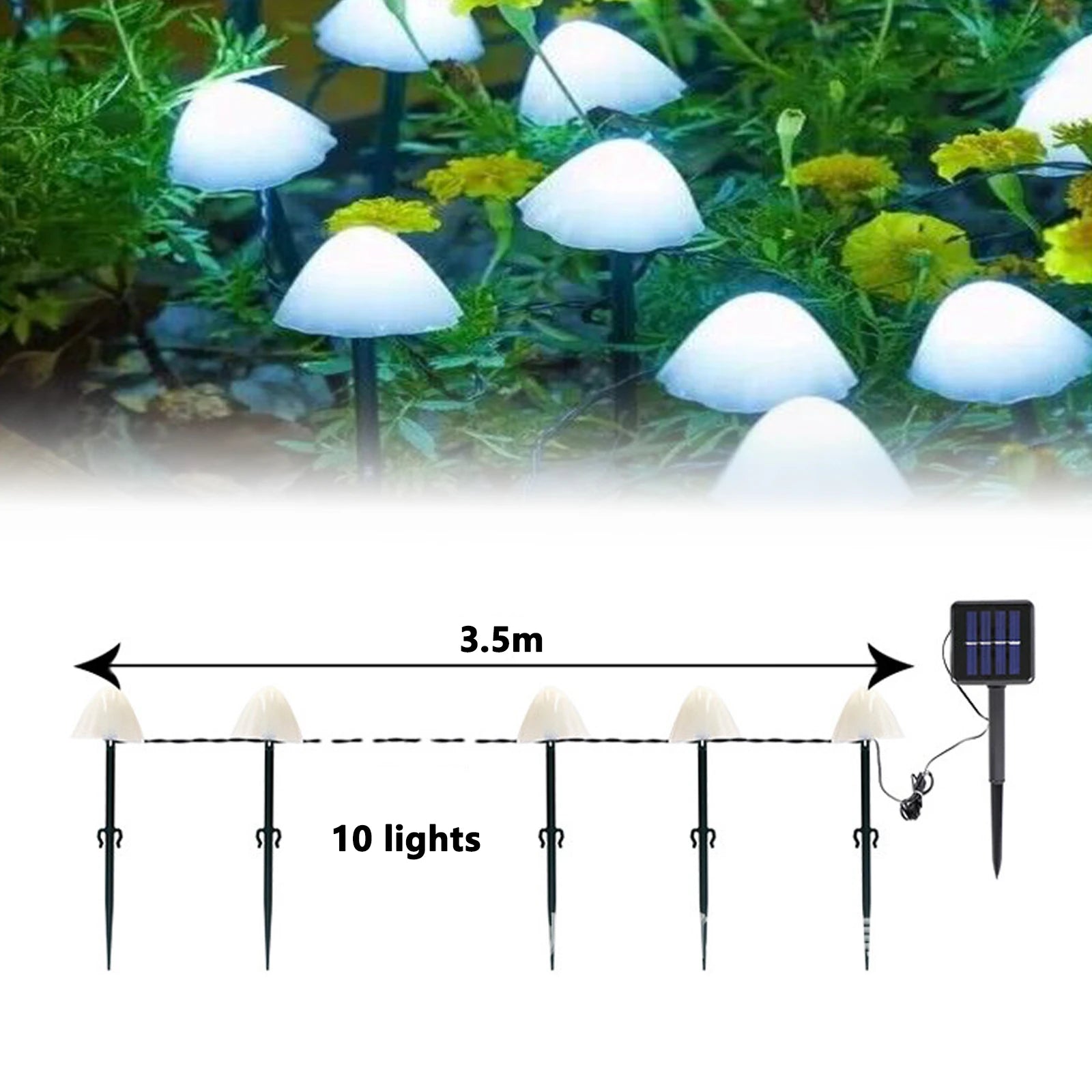 Led Solar Mushroom Lights Street Lights Outdoor Waterproof Lawn Decorative Lights Patio Garden Path Christmas Holiday Decoration