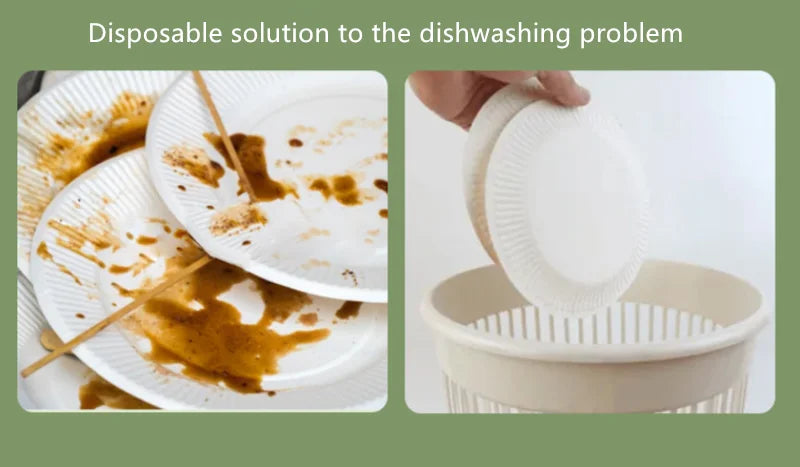 50pcs Paper Plate, Disposable Party Tableware, Bone Spitting Plate, Picnic Plate, Children's Drawing Diy White Cardboard, Decora