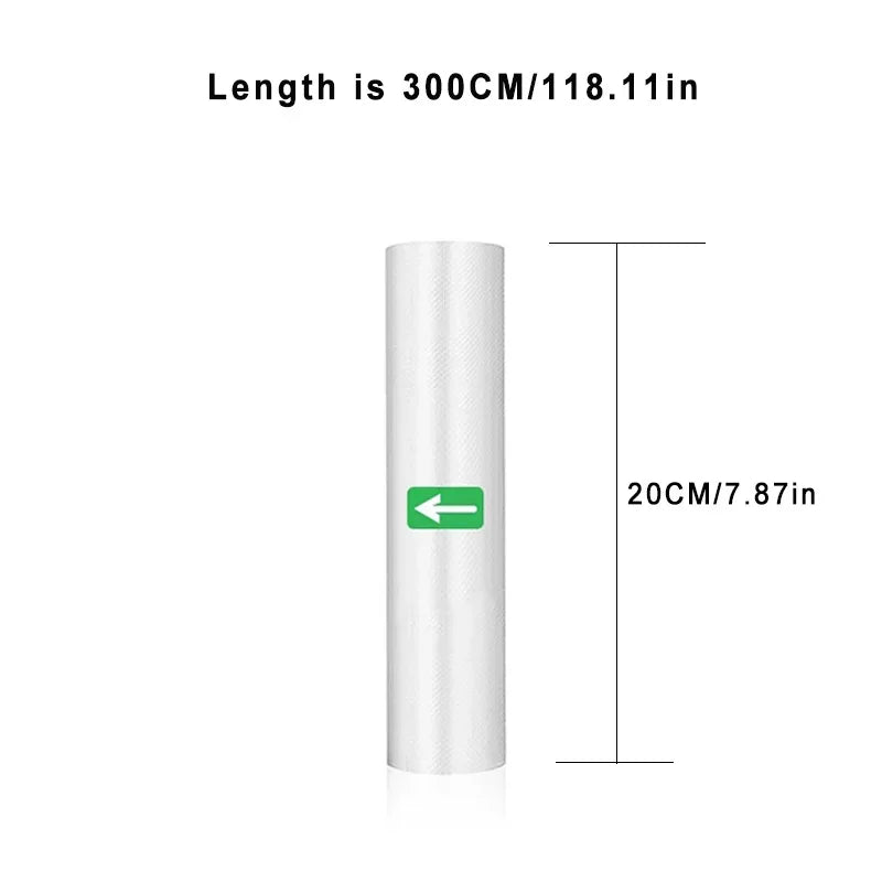 1 Roll 300CM Vacuum Seal Bags For Food, Food Saver Bags Rolls