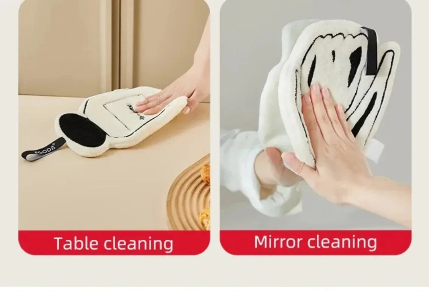 Hanging Hand Towel Home Coral Fleece Hands Towel Kitchen Hanging Washcloth Double-layer Thickened Speed Absorbent Handkerchief