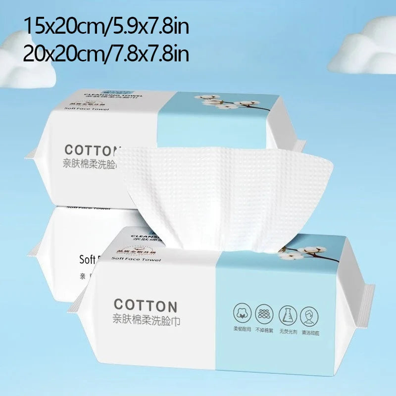 Extra Thick Cotton Disposable Face Towel Travel Cleaning Dry Wet Makeup Remover Pearl Cotton Reusable Cotton Soft Non-woven