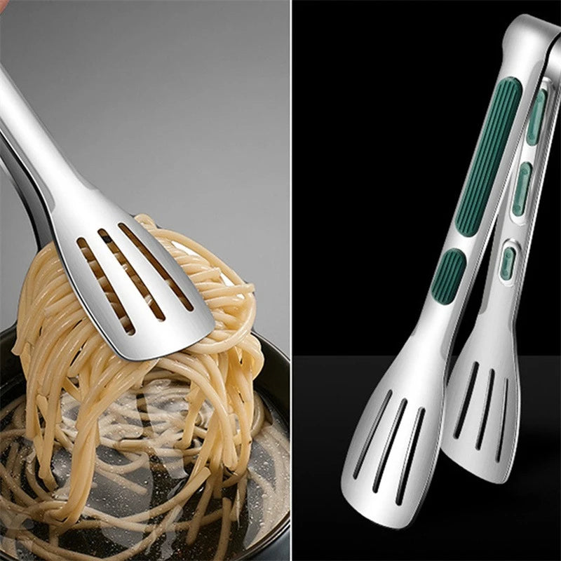 Non-Slip Stainless Steel Food Tongs