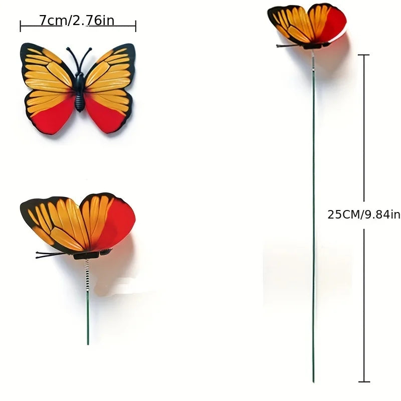 10/20/50pcs Butterfly Decoration Stakes 3D Artificial Butterfly Yard Planter Flower Pot Home Party Garden Patio Decoration