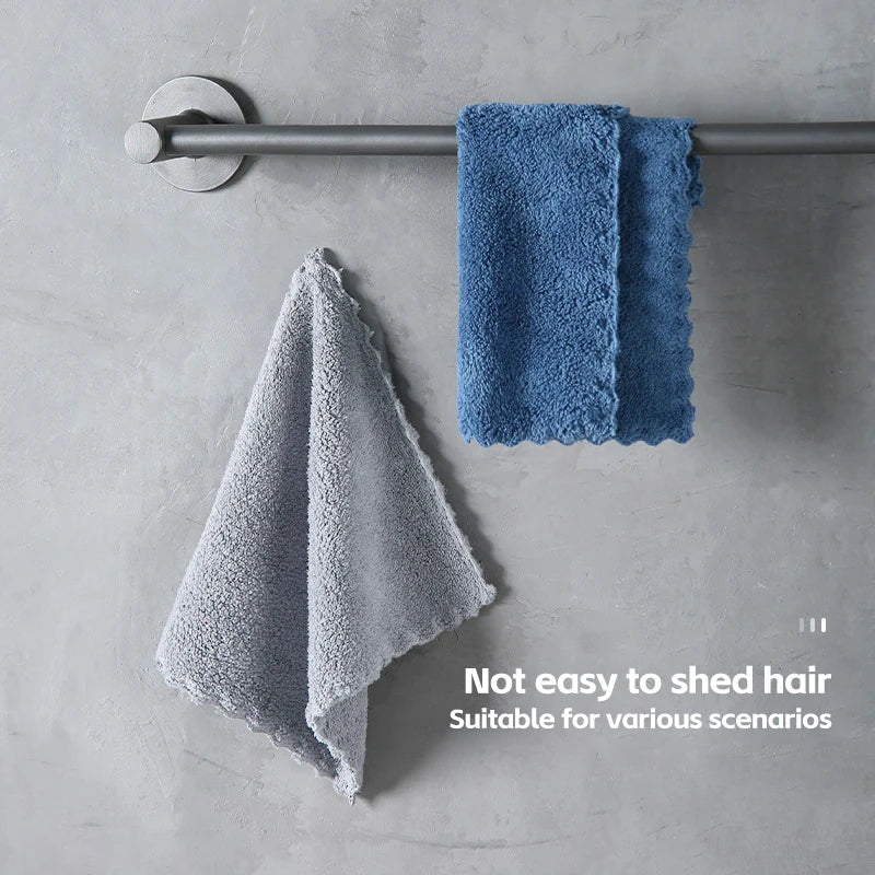 10 Pcs Polyester Washcloths Soft Absorbent Colorful Square Towels Cleaning Supplies Multi-Purpose Small Square Towel