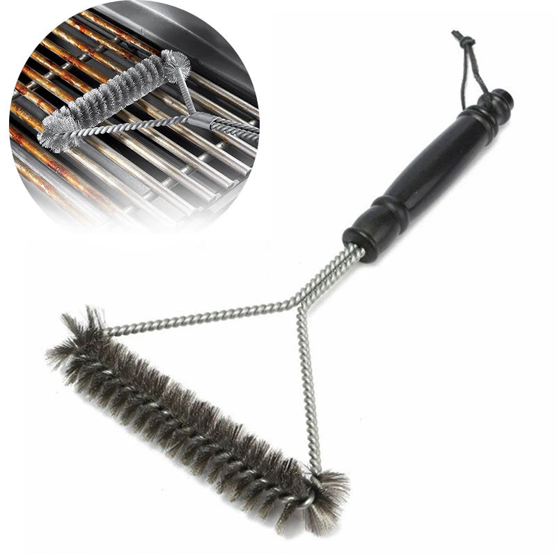 Barbecue Grill BBQ Brush Clean Tool Grill Accessories Stainless Steel Bristles