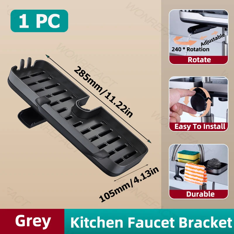 Kitchen Faucet Rack  Kitchen Accessories Sponge Storage Rack Kitchen Sink Rack Holder Dishcloth Towel Rack Filter Basket