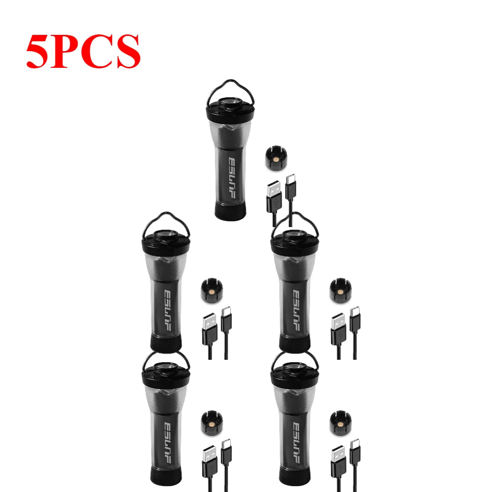 1-6pcs Black dog 2600mAh Lighthouse Micro Flash Camping Lighting With Magnetic Base LED Type-C Flashlight Similar For GZ