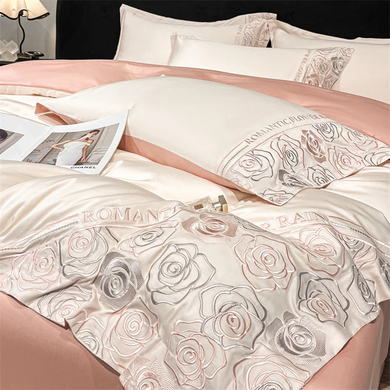 Svetanya Lyocell Cotton Bed Linens Bedding Set Sheet Pillowcase Blanket Cover Ru Queen King Size