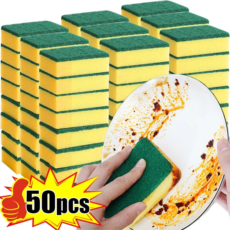 Highly absorbent double-sided sponge magic cleaning pot