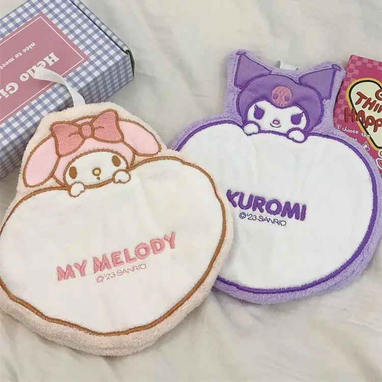 Miniso Cute Embroidered Hand Wipes, Handkerchiefs, Washcloths, Coral Velvet Super Absorbent and Quick Drying