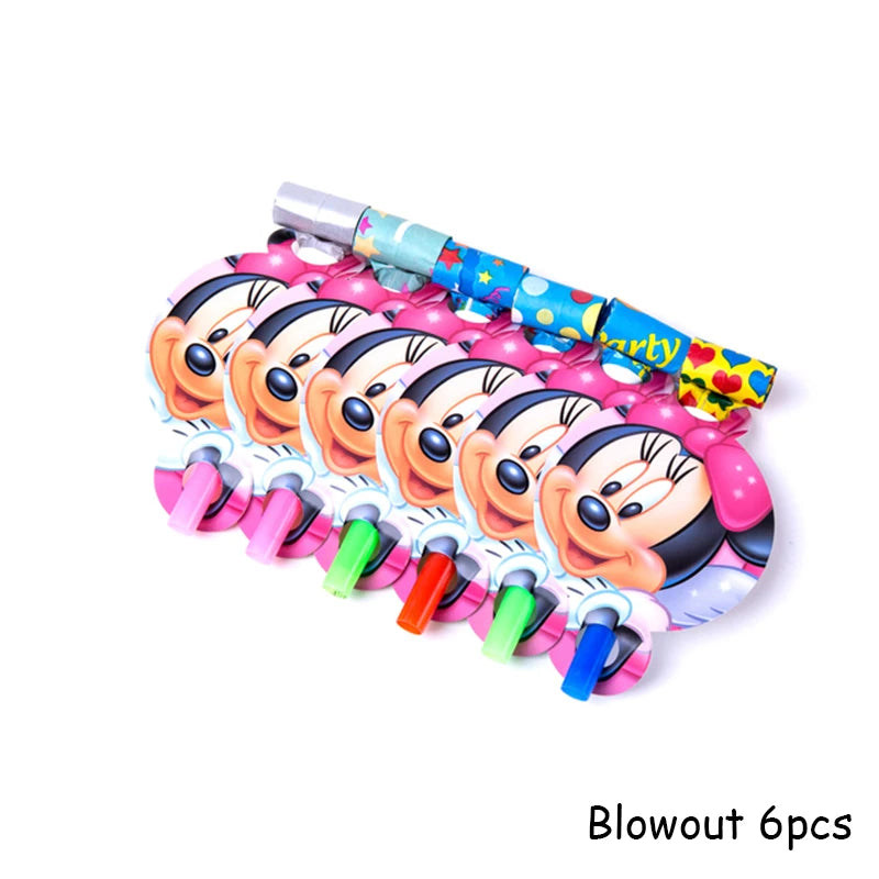 Disney Minnie Mouse Theme Birthday Party Shower Paper Disposable Tableware for girl favor DIY balloon Paper Cup Cake Plate Decor