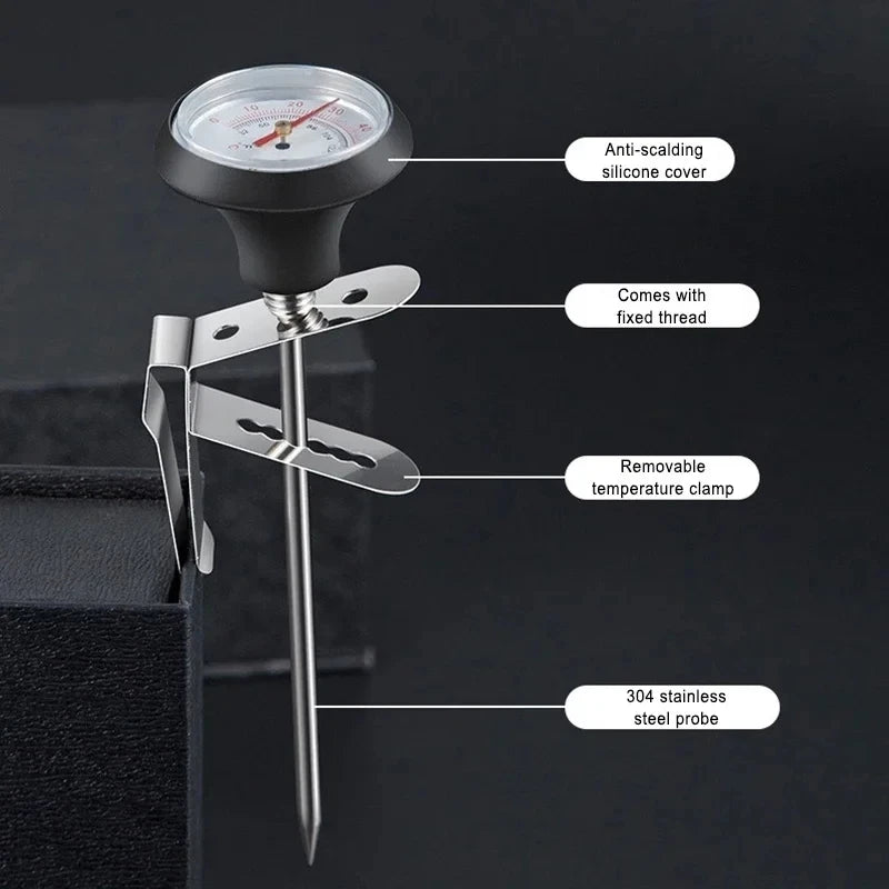 Stainless Steel Coffee Temperature Meter Probe 0~100℃ Thermometer for Coffee Pot Milk Frothing Jug Cafe Kitchen Measuring Tools