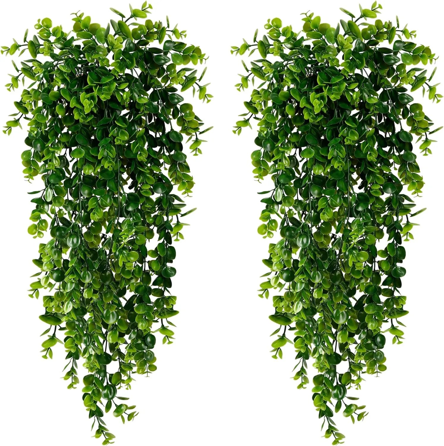 1/2PCS Artificial Hanging Plants Faux Eucalyptus Leaf Greenery Vine Outdoor UV Resistant Plastic Plants for Home Wedding Decor