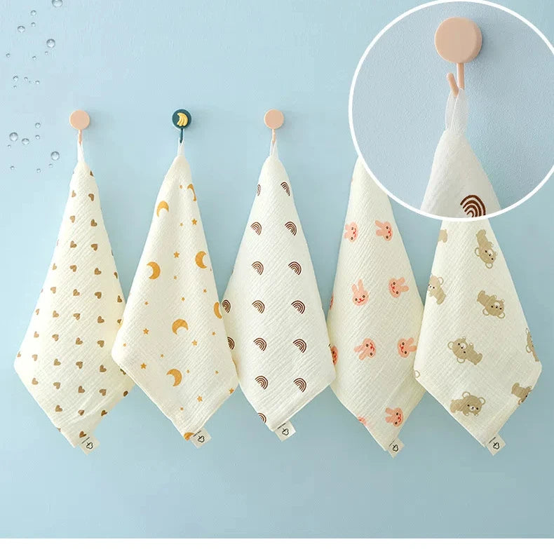 1/5pc Baby Face Towel Newborn Cotton Items Muslin Baby Bibs Handkerchief Towels Soft Saliva Towel Feeding Burp Cloths Facecloth