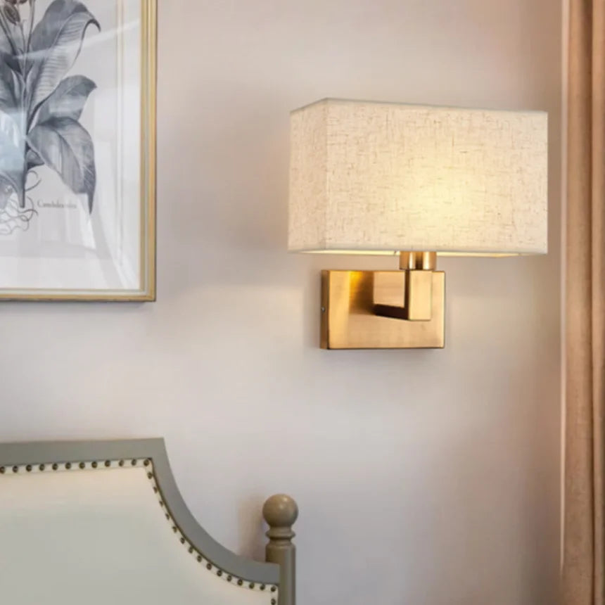 Modern Bedroom Bedside Hotel Wall Lamp Decoration Fabric Sconce Lights Reading Lighting Spotlight Simple Cotton Luminaire Indoor
