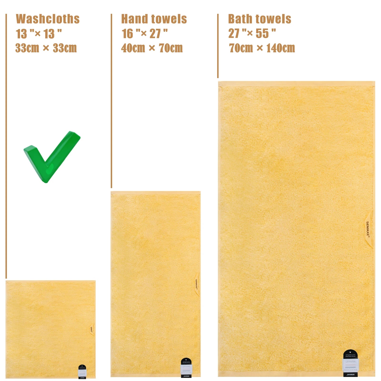 12 Pack Cotton Washcloths Solid Bulk Set SEMAXE 100% Cotton Ultra Soft Face Towels Absorbency for Bathroom Spa Cleaning Supplies