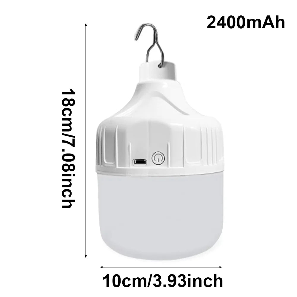 Portable USB Rechargeable LED Camping Light Multifunctional Outdoor Emergency Hanging Tent Lamp Hiking Picnics Night Lighting