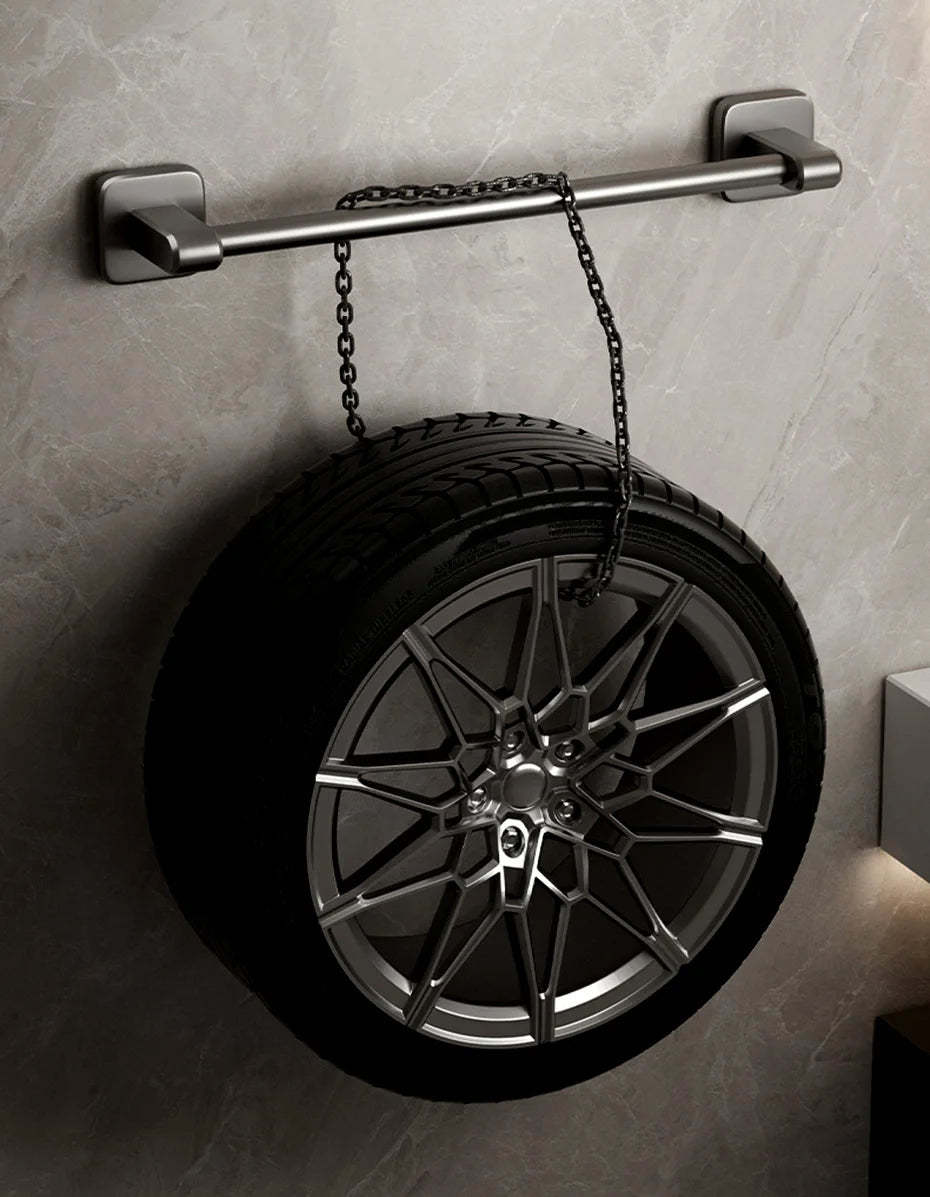 Self-Adhesive Bathroom Towel Rack Holder without Drilling Kitchen Cabinet Dishcloth Rack Black Aluminum Hand Towel Hanger Rod