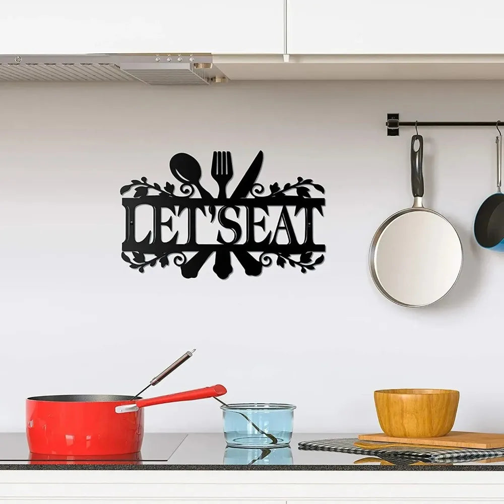 Kitchen Metal Sign, Kitchen Signs Wall Rustic Metal Kitchen Decor，Wall decoration, Wall Sticker，Artwork, Iron Art Silhouette