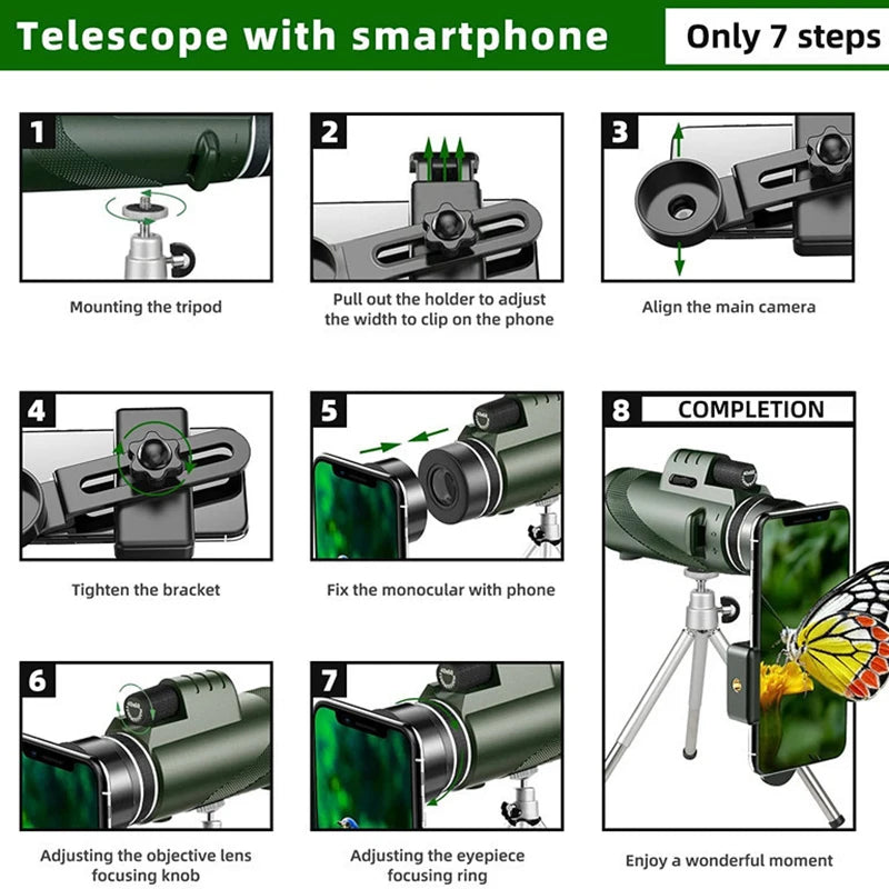 Portable Zoom HD 5000M Telescope Folding Long Distance Mini Powerful Telescope