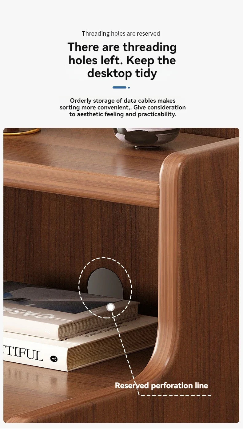 Bedside cabinet, household small bedroom storage, narrow cabinet, mini storage shelf, solid wood color, multi-purpose storage