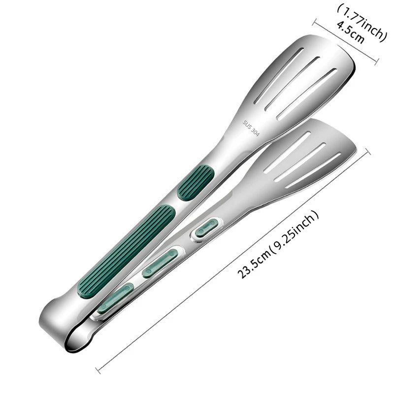 Non-Slip Stainless Steel Food Tongs