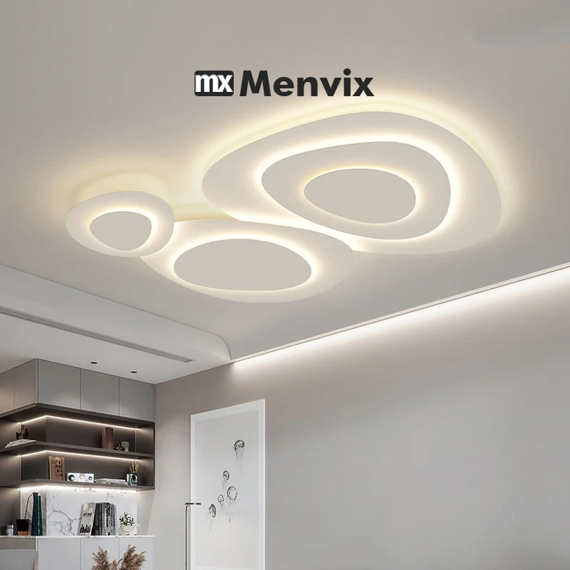 Living Room Ceiling lamp For Bedroom Dining Indoor Lighting Fixtures Milk White Wind Luminaria Home decor led light fixture lamp