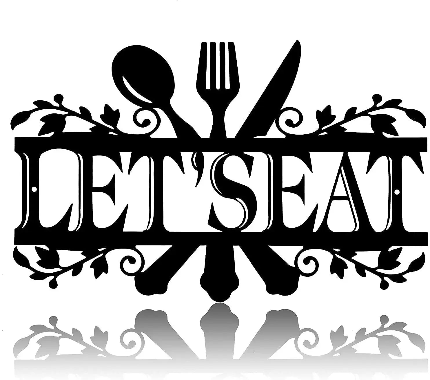 Kitchen Metal Sign, Kitchen Signs Wall Rustic Metal Kitchen Decor，Wall decoration, Wall Sticker，Artwork, Iron Art Silhouette