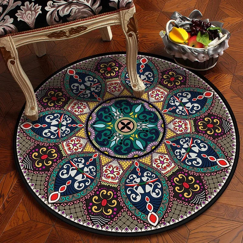 Bedroom Children's Room Home Decor Floor Mats Round Rugs Living  Mandala Non-Slip