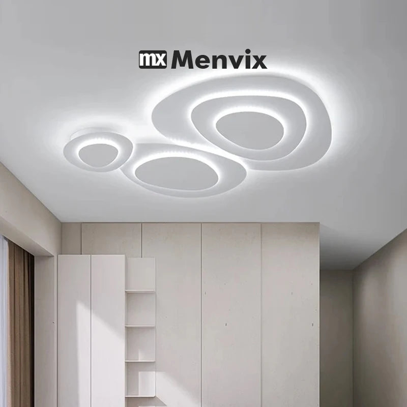 Living Room Ceiling lamp For Bedroom Dining Indoor Lighting Fixtures Milk White Wind Luminaria Home decor led light fixture lamp