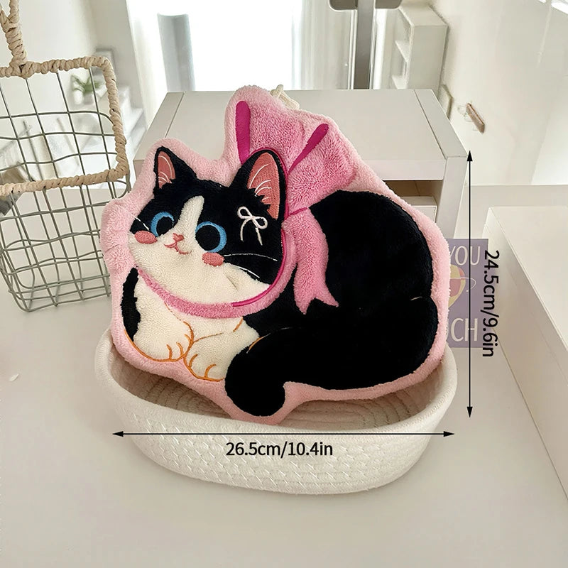 Hand Towel Absorbent Kitchen Towel Hand Cloth Bathroom Hand Cloth Cartoon Hand Towels Convenient Hanging Towel for Hand 핸드타올