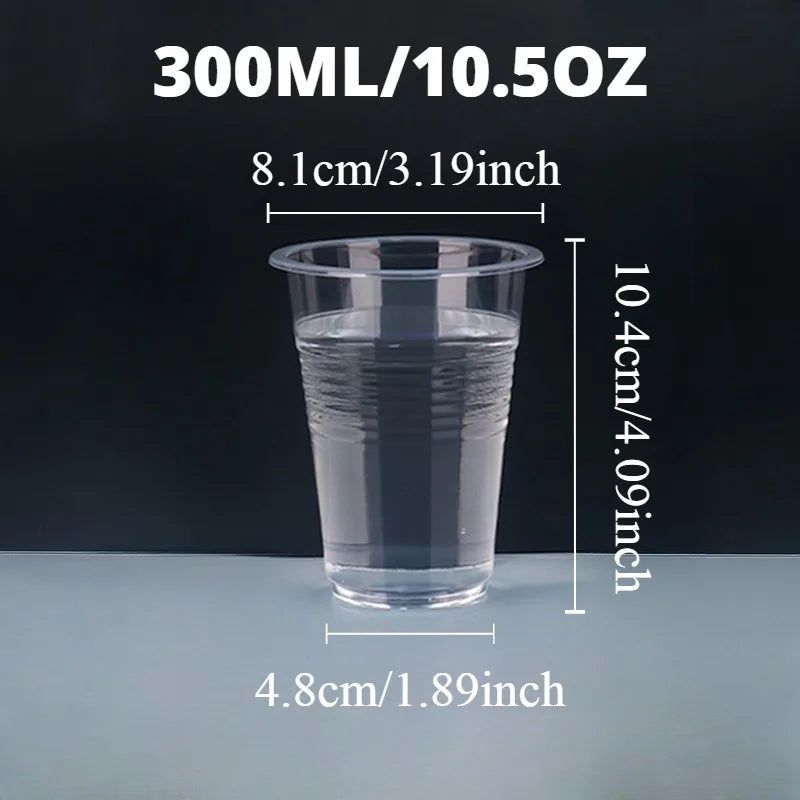 50/100PCS Disposable Clear Plastic Cups Outdoor Plastic Coffee Cups Picnic Birthday Kitchen Party Tableware Christmas New Year