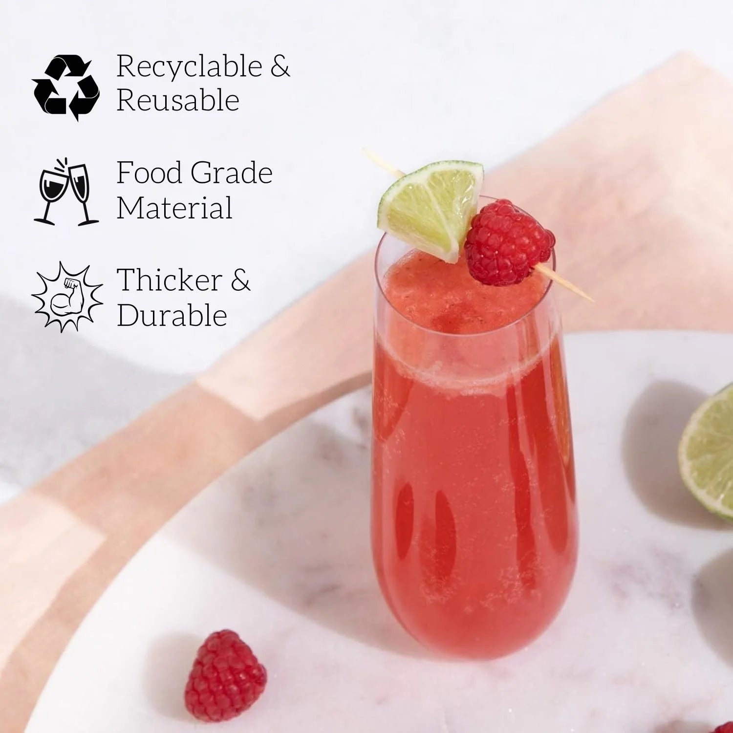 12-48Pcs Plastic Champagne Flutes 9Oz Stemless Plastic Champagne Glasses Shatterproof Disposable for Mimosa Bar Wedding Toasting