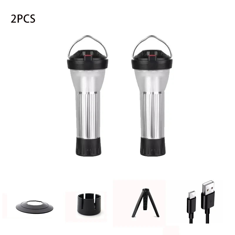 Outdoor Portable Camping Lantern with Magnetic Base Hanging Lamp 5 Lighting Modes Led Flashlights Waterproof  Emergency Lamp