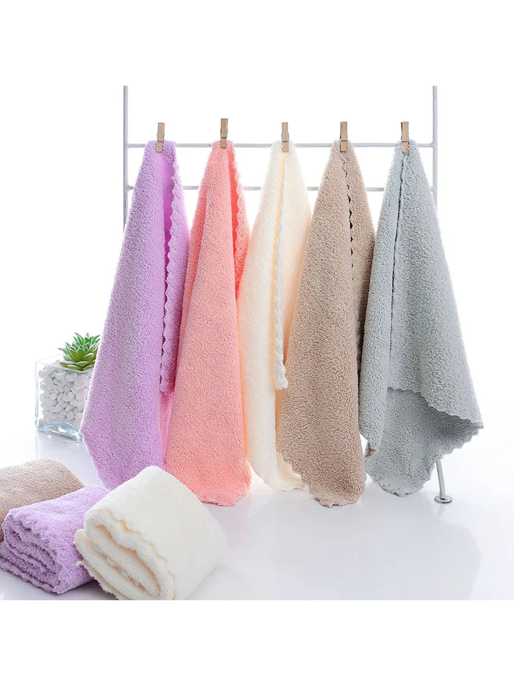 25*25cm Coral Velvet Quick Drying Microfiber Towels Cleaning Wipes Face Towels Square Washcloth Hand Towel Soft Water Absorption