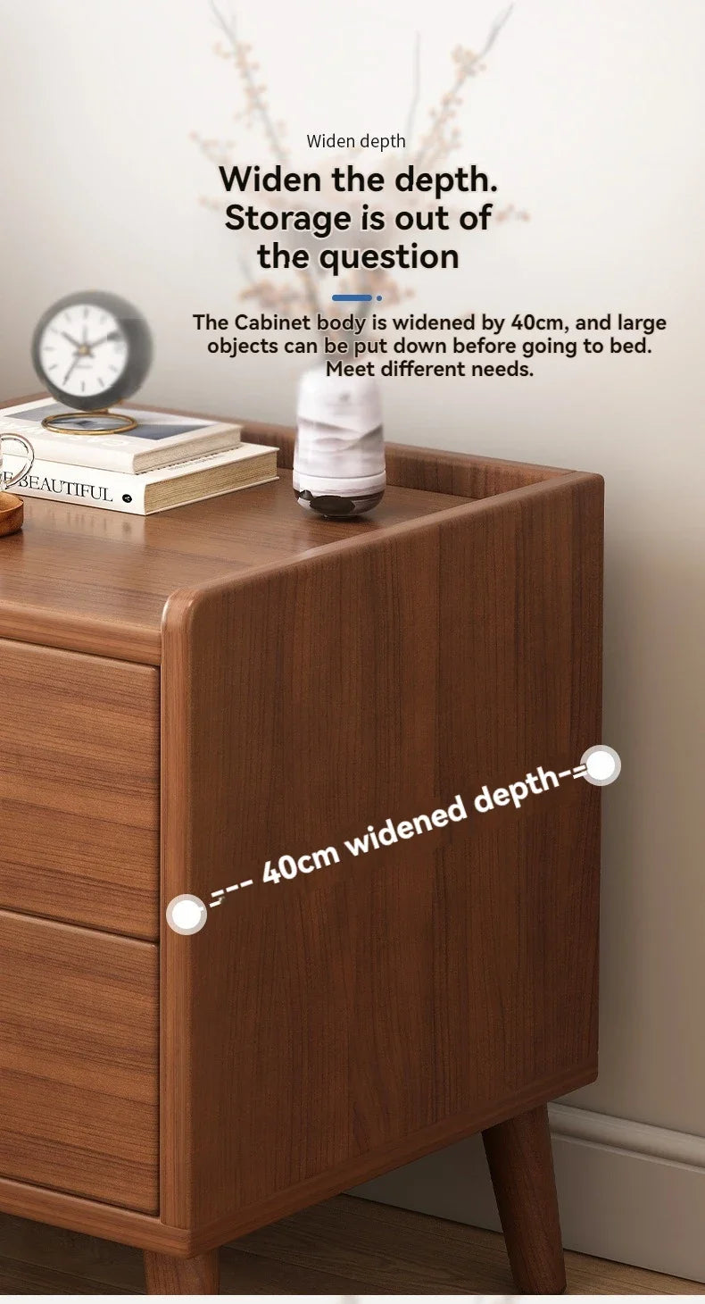 Bedside cabinet, household small bedroom storage, narrow cabinet, mini storage shelf, solid wood color, multi-purpose storage
