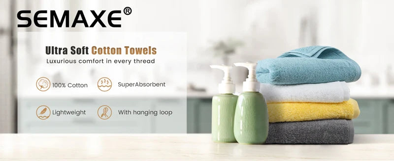 12 Pack Cotton Washcloths Solid Bulk Set SEMAXE 100% Cotton Ultra Soft Face Towels Absorbency for Bathroom Spa Cleaning Supplies