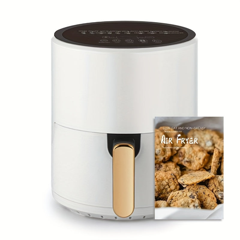 Air Fryer 6.5QT, Smart Home Visual Touch Screen Electric Fryer Oil-free Multifunctional Potato Chip Oven Crispy Skin, Baking, Reheating, Baking Fast and Easy To Eat White&black