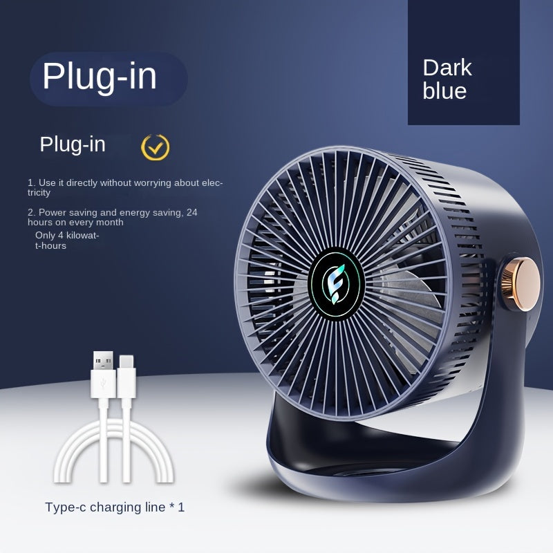 1pc, Smart Home Electric Fan, Charging Desktop Wall Mounted Wind Power Floor Fan, Dormitory Desktop Dual-purpose Air Circulation Fan