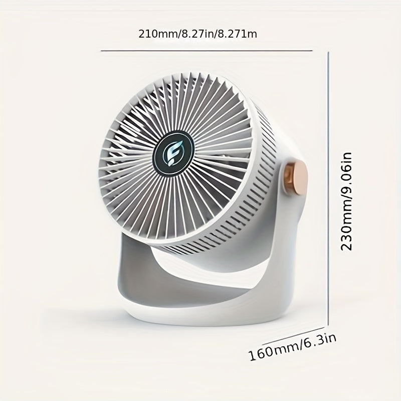 1pc, Smart Home Electric Fan, Charging Desktop Wall Mounted Wind Power Floor Fan, Dormitory Desktop Dual-purpose Air Circulation Fan