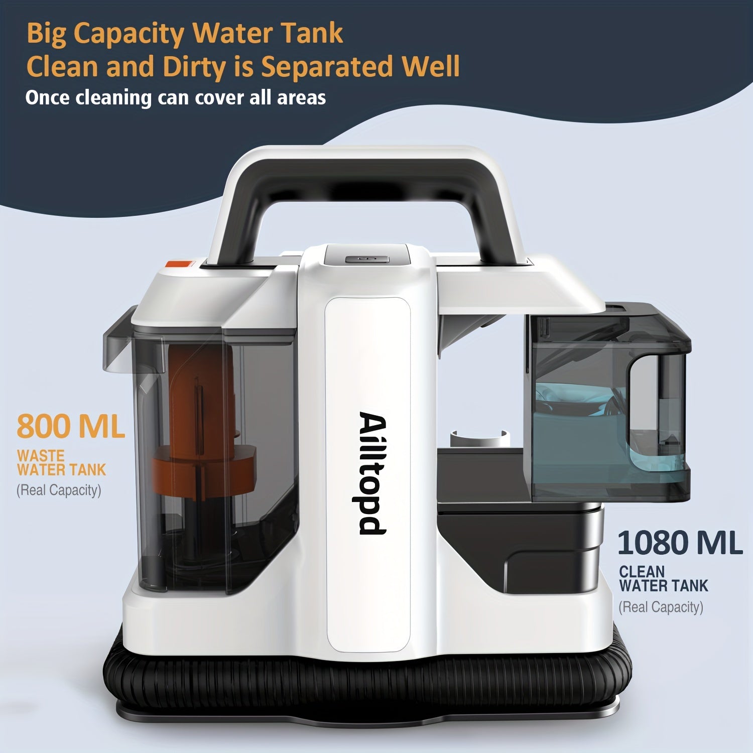 MAMNV Portable 450W Handheld Carpet Cleaner for Sofa Curtain Spray Suction Integrated Machine Clean Machine With 2 Cleaning Tools, Car and Auto Vaccum, Window or Bathroom Glass Cleaner, Powerful Suction with Versatile Tools,