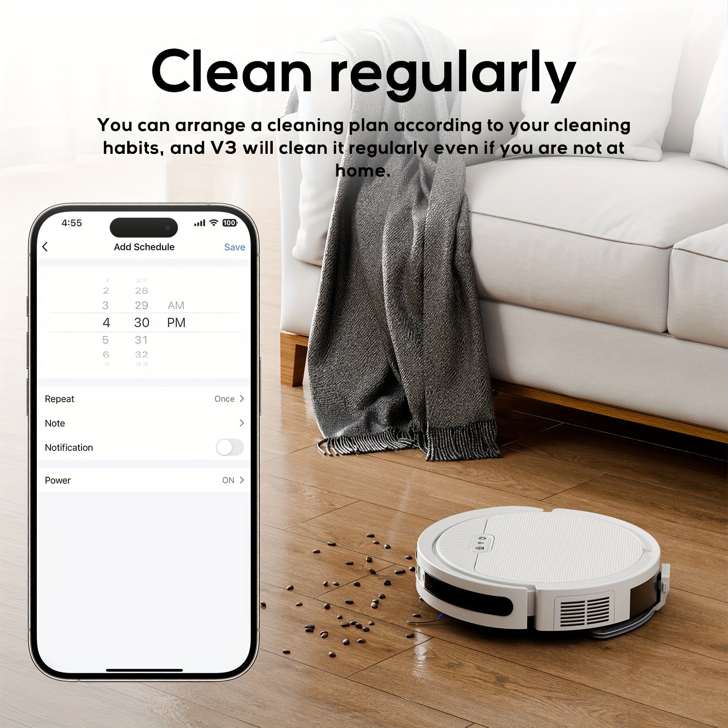 Robotic Vacuum Cleaner And Mop Combo, 5000PA Strong Suction, Multiple Cleaning Modes, 2in 1 Robot Vacuum Cleaner, APP/Remote/Alexa Voice Control, Automatic Self-Charging, Ideal for Pet Hair, Hard Floor And Low-Pile Carpet, Ro