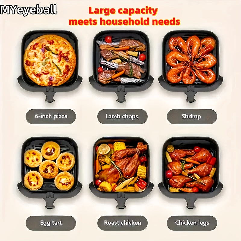 Air Fryer 6.5QT, Smart Home Visual Touch Screen Electric Fryer Oil-free Multifunctional Potato Chip Oven Crispy Skin, Baking, Reheating, Baking Fast and Easy To Eat White&black