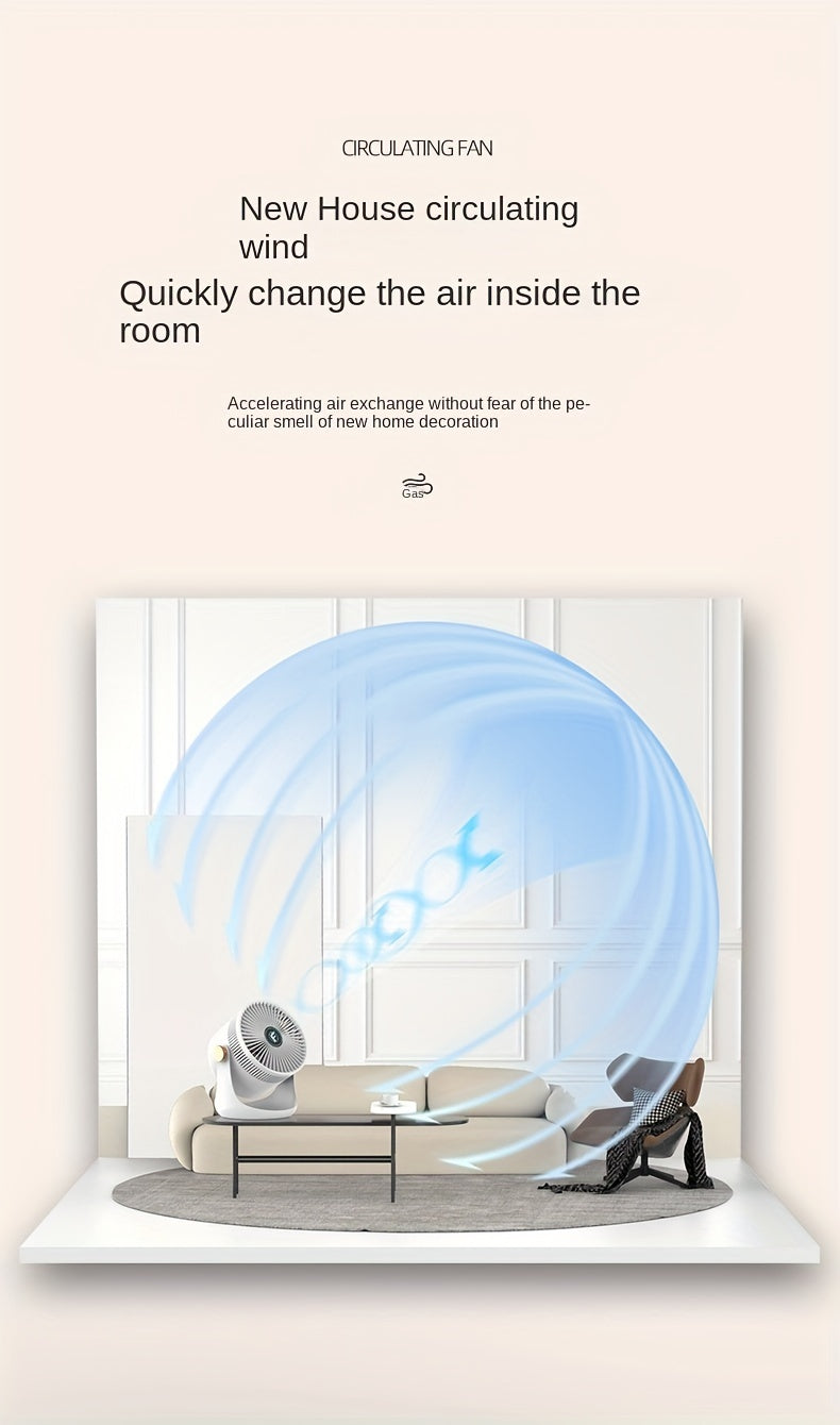 1pc, Smart Home Electric Fan, Charging Desktop Wall Mounted Wind Power Floor Fan, Dormitory Desktop Dual-purpose Air Circulation Fan